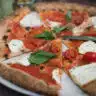 Tomato basil pizza with mozzarella